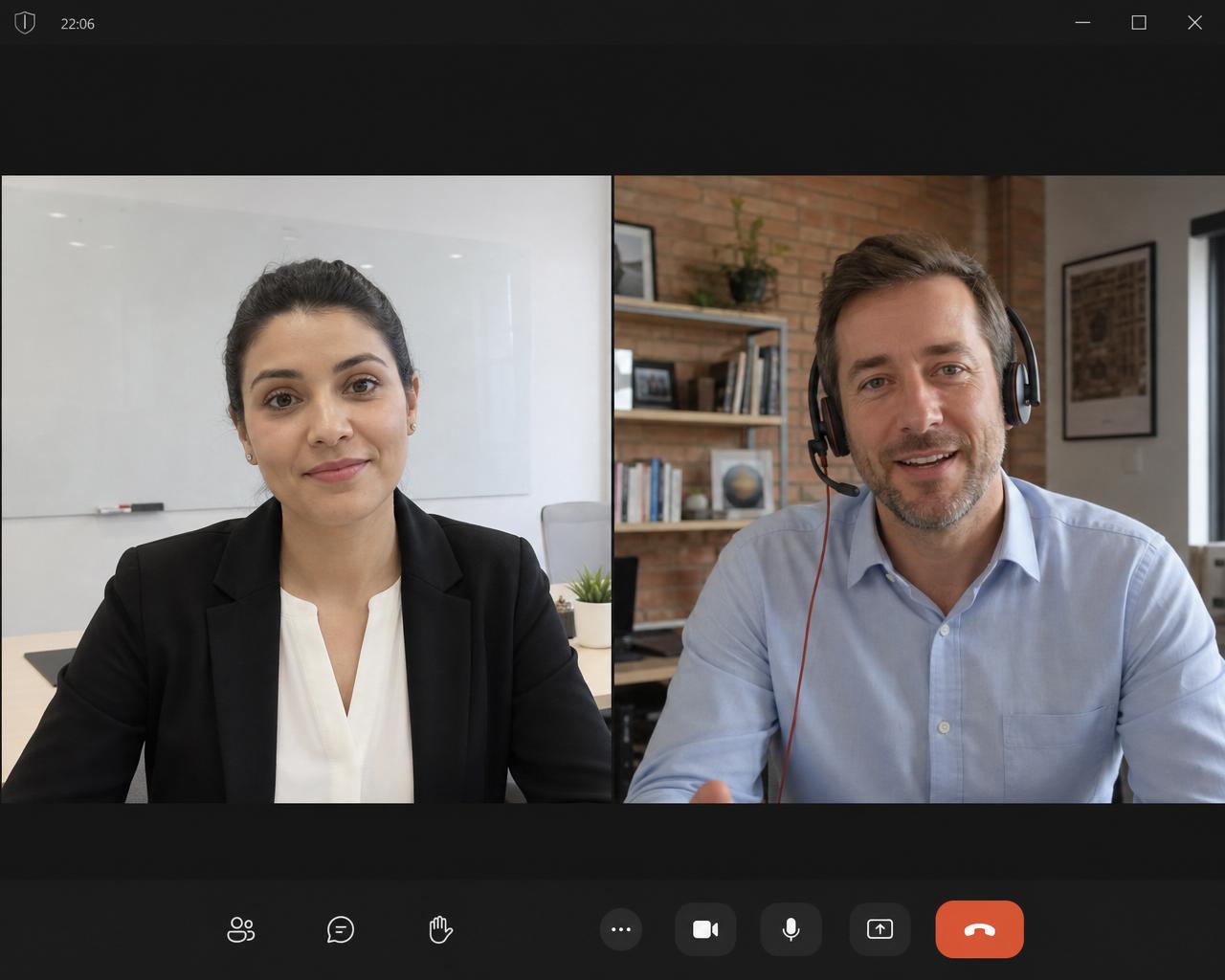 Two-way executive video call during an AI-assisted rapid review